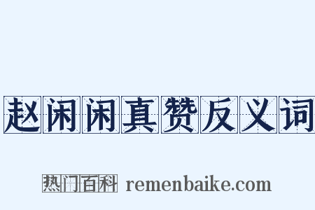 赵闲闲真赞反义词是什么意思的图片